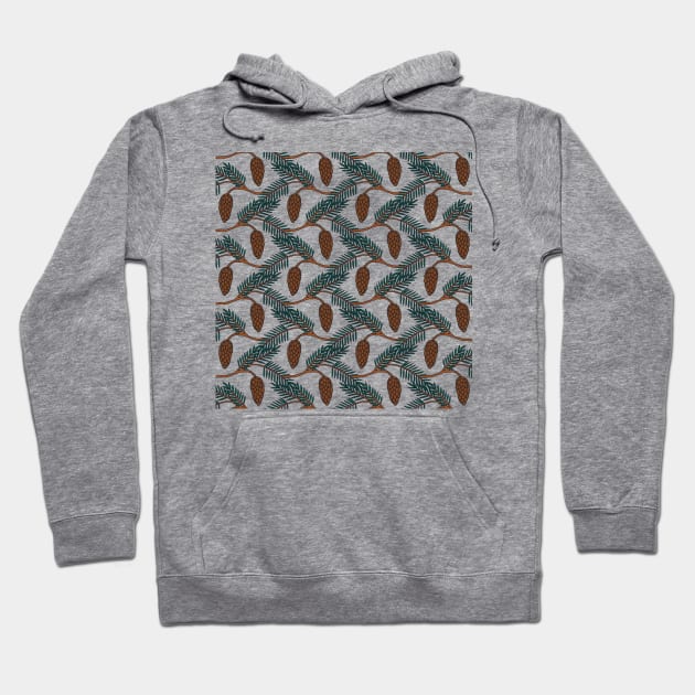 Pine Cone | Pine Tree Pattern | Forest Pattern Hoodie by HLeslie Design